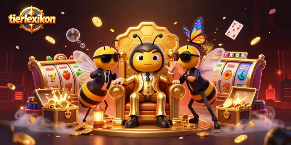 Tierlexikon: Spannendes Slot-Spiel mit mobben Bienen und leuchtenden Symbolen!